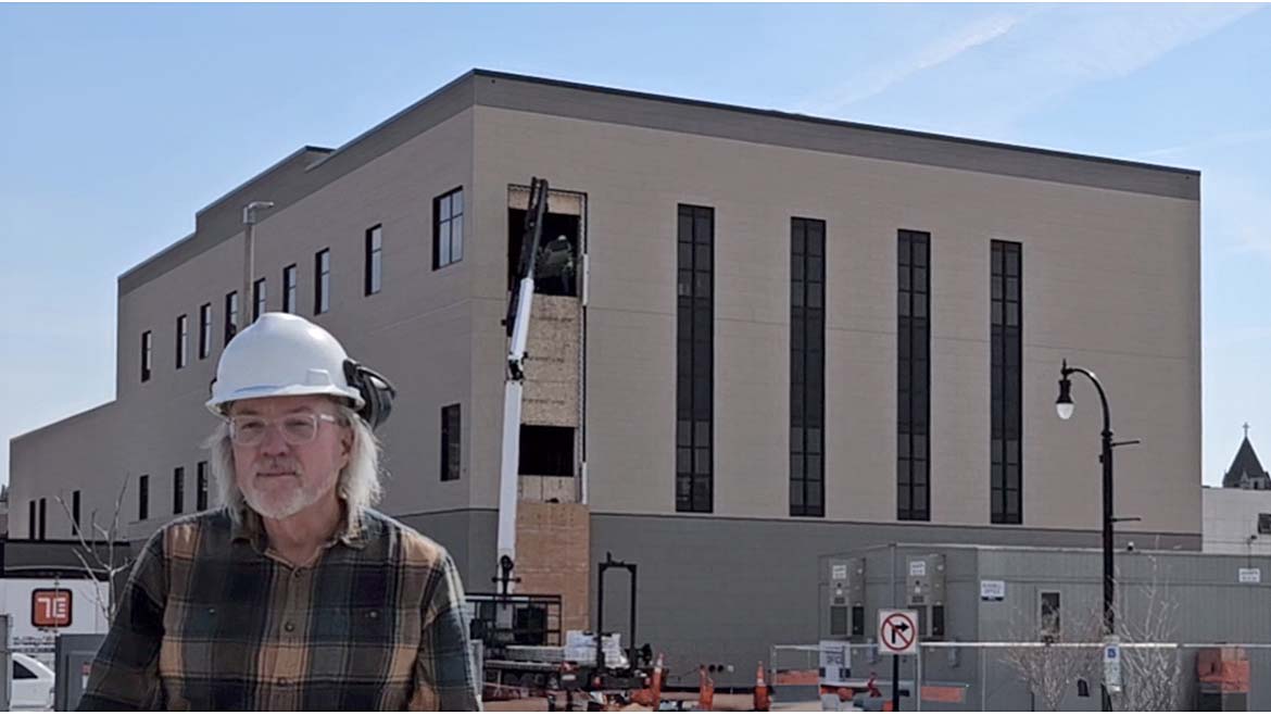 Courthouse exterior during renovations