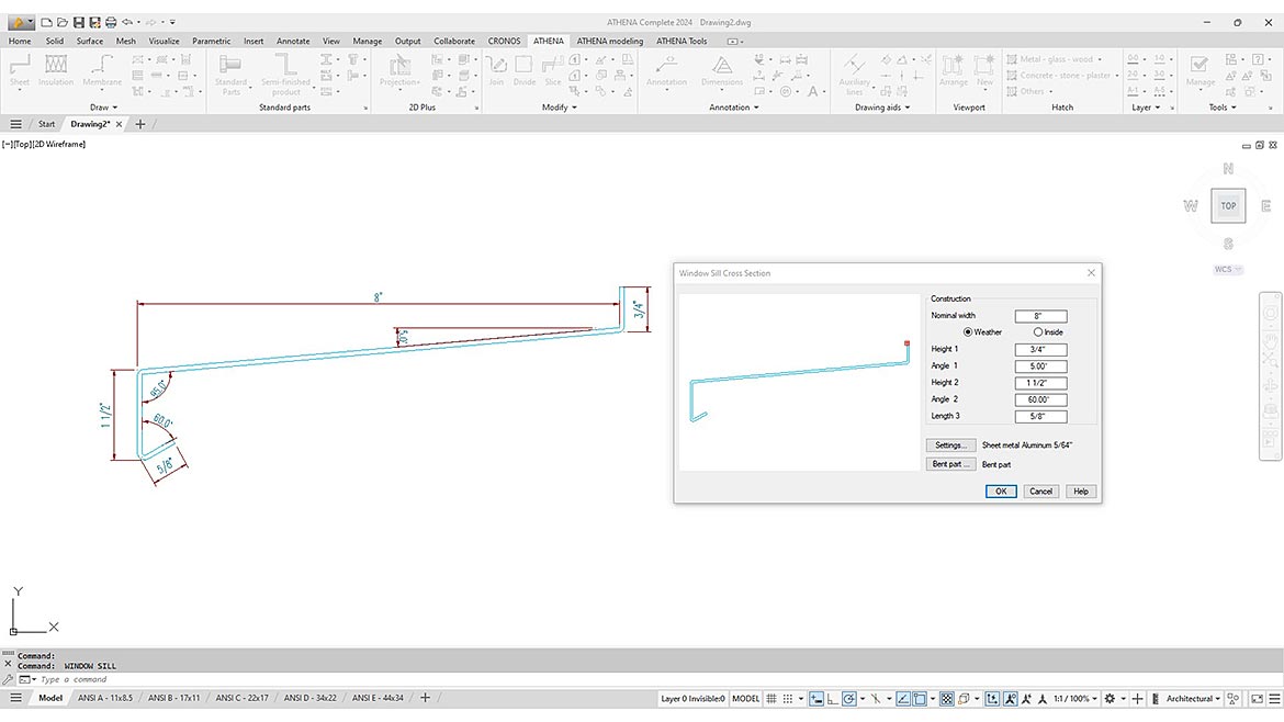 A screenshot of a CAD program