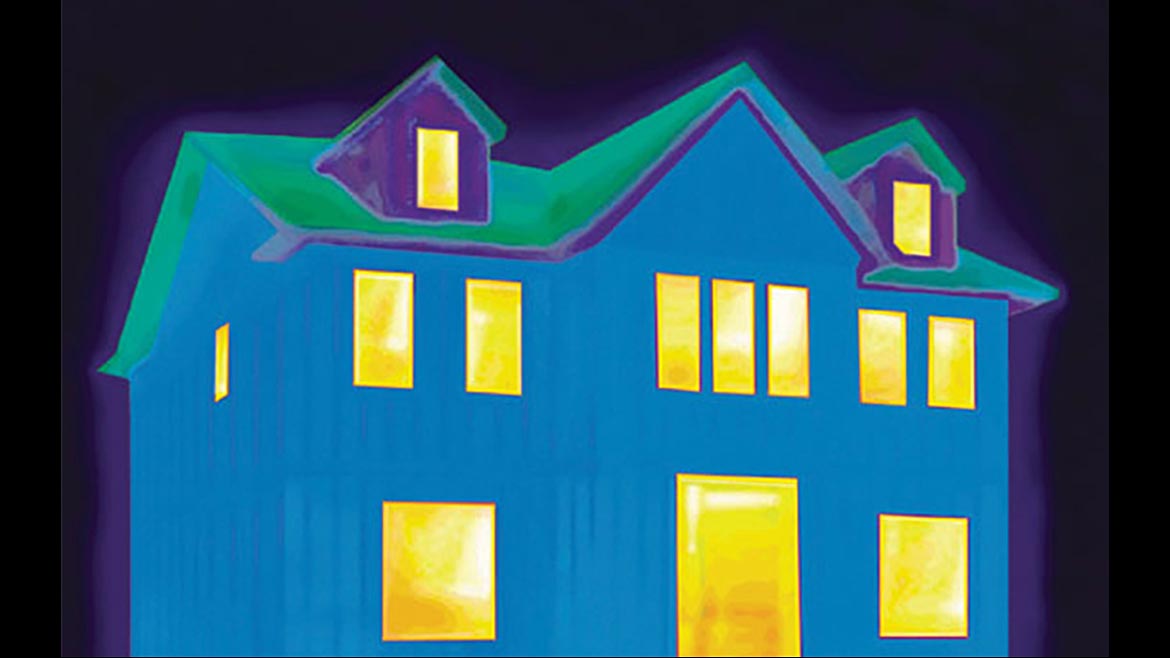 Thermal imaging of a home with continuous insulation